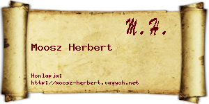 Moosz Herbert névjegykártya